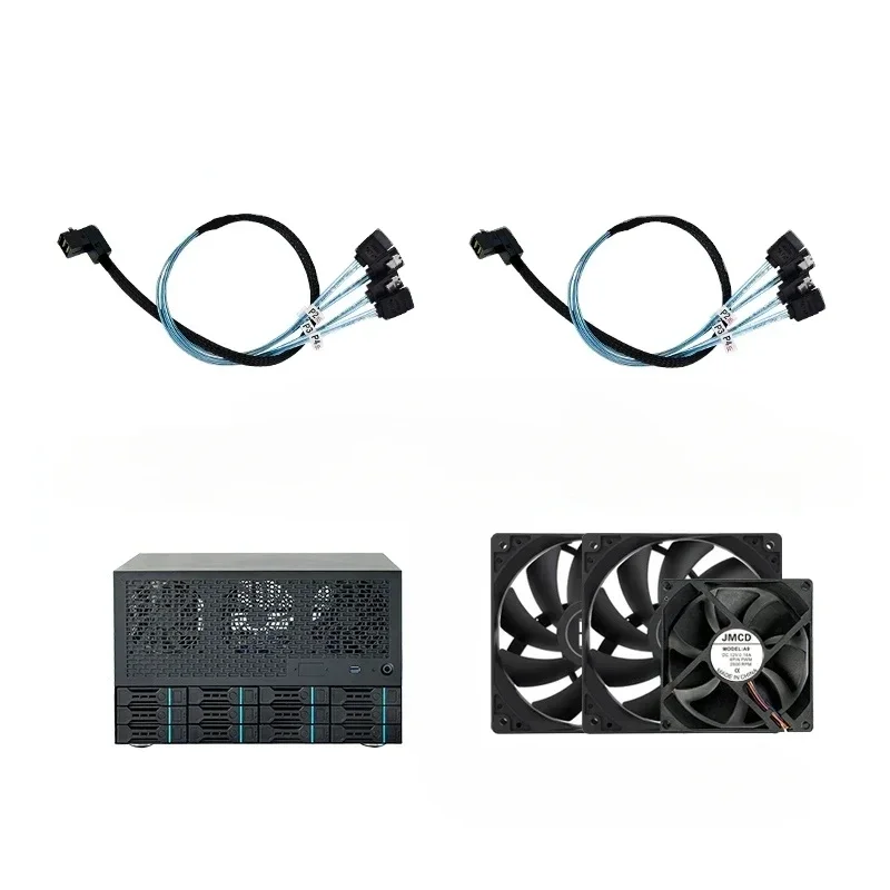 12 Bay NAS шасси материнская плата по стандарту ATX источник питания 8 Full Height slot Enterprise