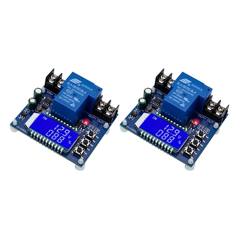 

2X DC6-60V 30A Storage Battery Charging Control Module Protection Board Charger Time Switch LCD Display XY-CD63L