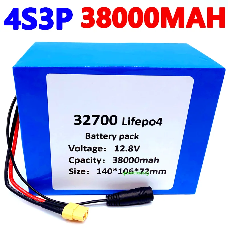 

32700 Lifepo4 Battery Pack 4S3P12.8V 38Ah40A 100A Balanced BMS for Electric Boat and Uninterrupted Power Supply battery pack
