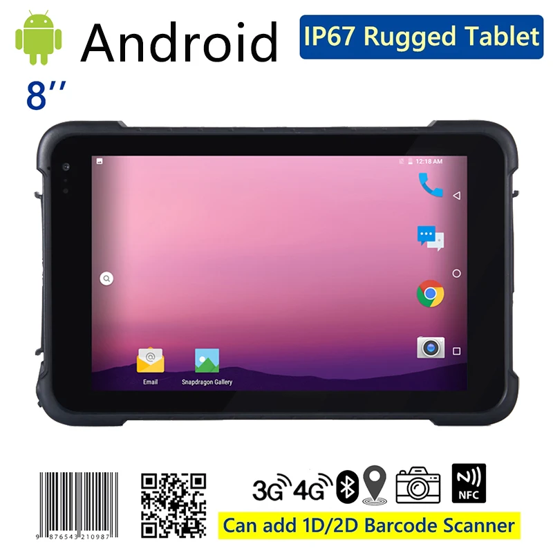 

High Quality Rugged Tablet 8 Inch Qualcomm Android 10 OS 4G Standard RAM 4GB ROM 64GB Industrial Rugged Tablet PC