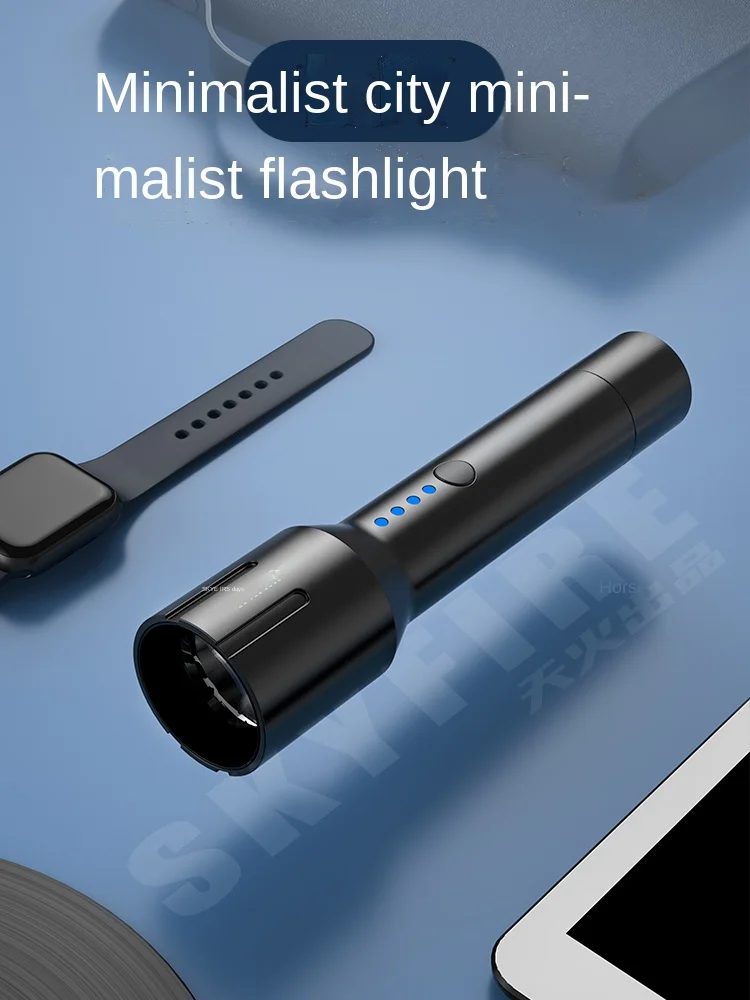 Strong Light Rechargeable Flashlight Outdoor Long-range Emergency Portable Fixed Focus Spotlight Waterproof Mini Work Light
