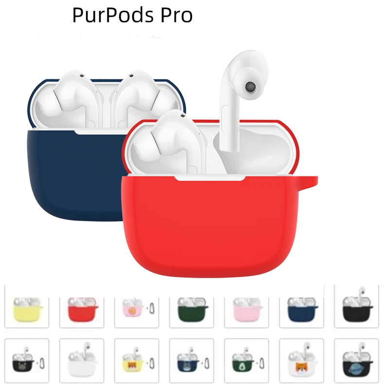 

for ZMI PurPods Pro Case Solid color Non-slip Silicone Wireless Bluetooth Earphones Cover for PurPods Pro Anti-fall Protect case