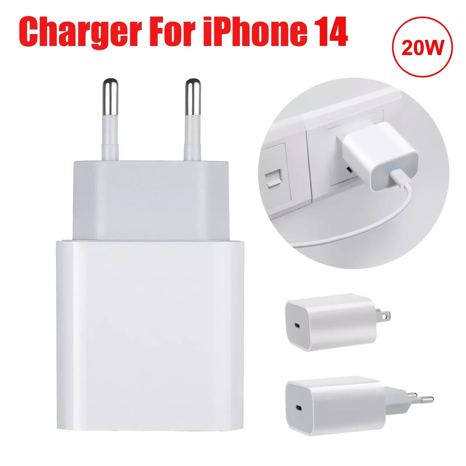 

NEW2023 20w Fast Charging Pd Usb C Charger 13 Pro 12 11 8 14 Ipad Eu Adapter Us Plug Pd Charge Type C Port