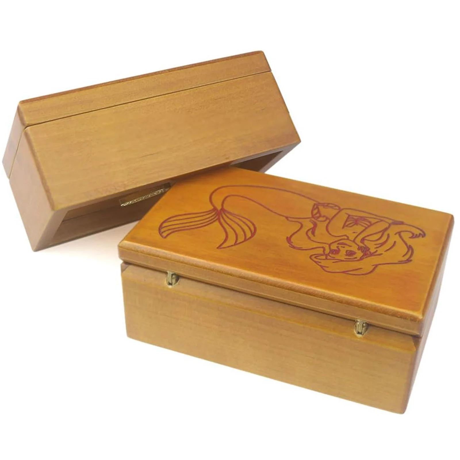 Деревянная прямоугольная настраиваемая музыкальная шкатулка SOFTALK Part of Your World для