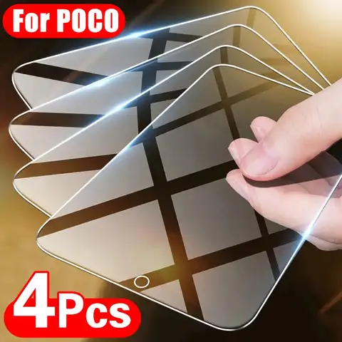 Защитное стекло для Poco X3 Pro X3 NFC M5S M5, 4 шт., пленка для защиты экрана Xiaomi Poco F3 F4 GT F2 Pro M3 M4 X4 Pro, зеркальное стекло