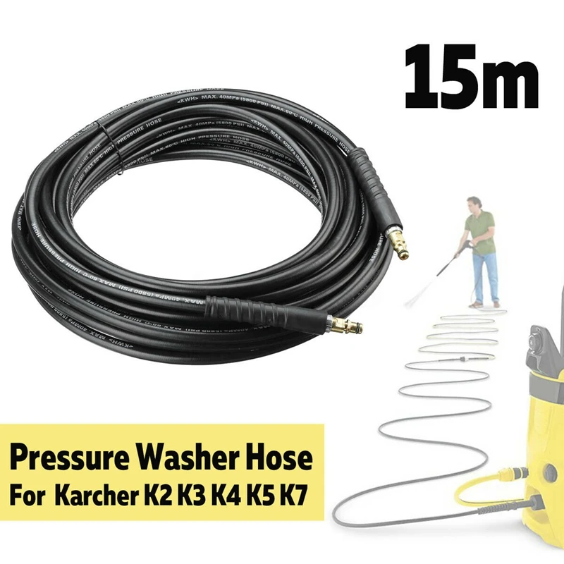 

15M/50FT 40Mpa Pressure Washer Hose Water Cleaning For Karcher K2 K3 K4 K5 K7