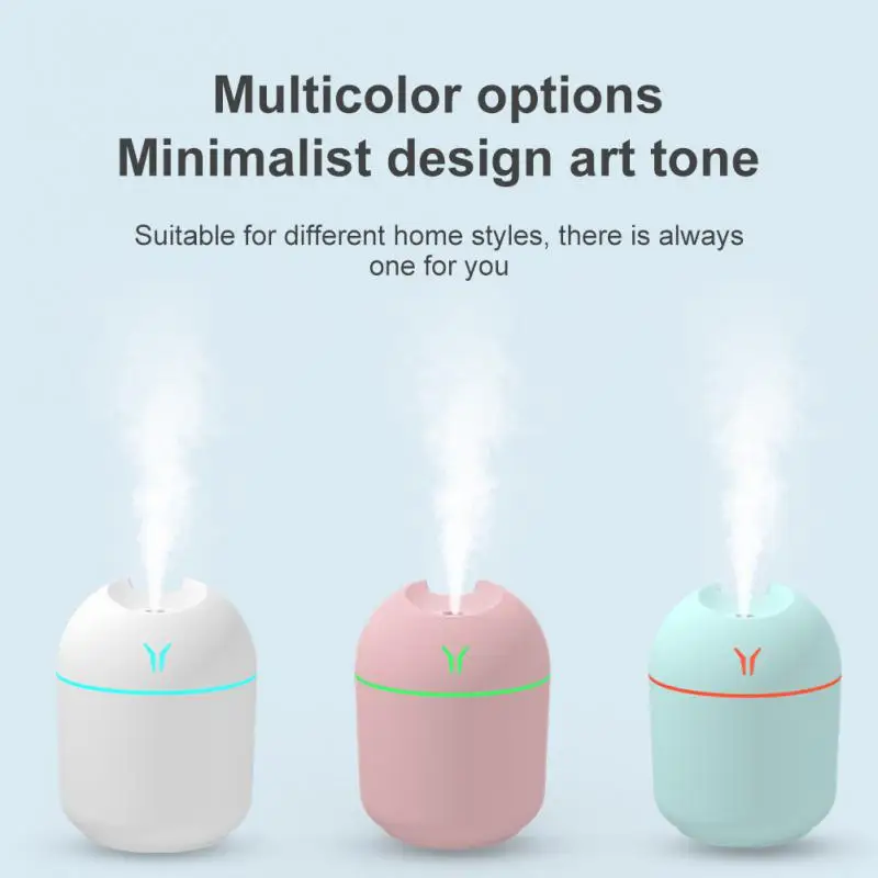 

USB Home Car Ultrasonic Mist Maker With LED Night Lamp Diffuser Mini Air Humidifier 250ML Portable Essential Oil Diffuser 2022