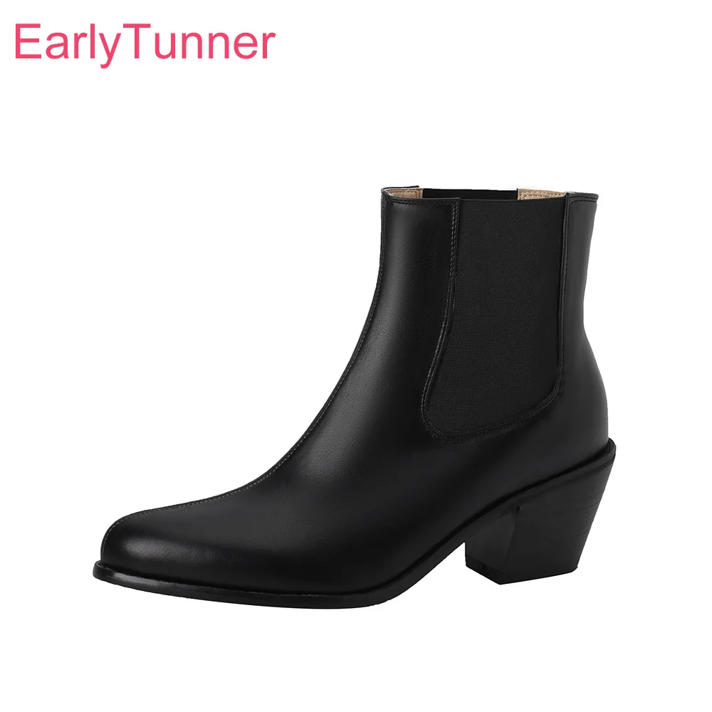 

Женские ботильоны с круглым носком, черные или бежевые ботильоны на высоком каблуке, школьная обувь больших размеров 10, 43, 46, 48, для зимы, 2022