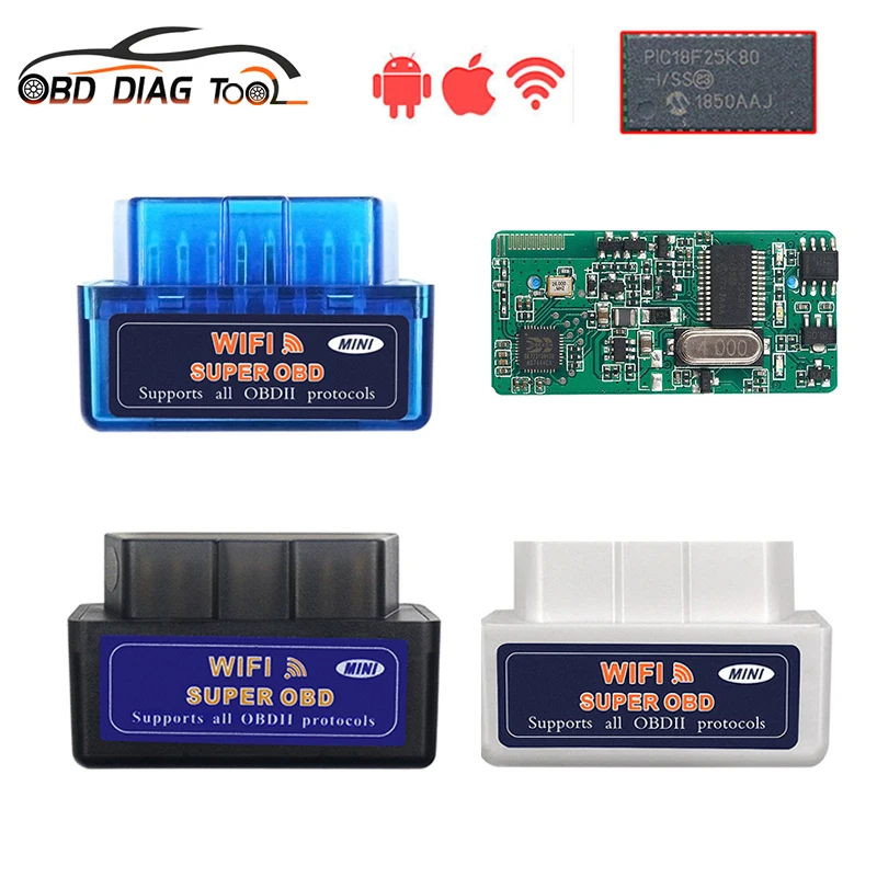 Считыватель кодов OBD2 Super Mini ELM 327 WIFI V1.5 автомобильный диагностический сканер Wi-Fi 1 5