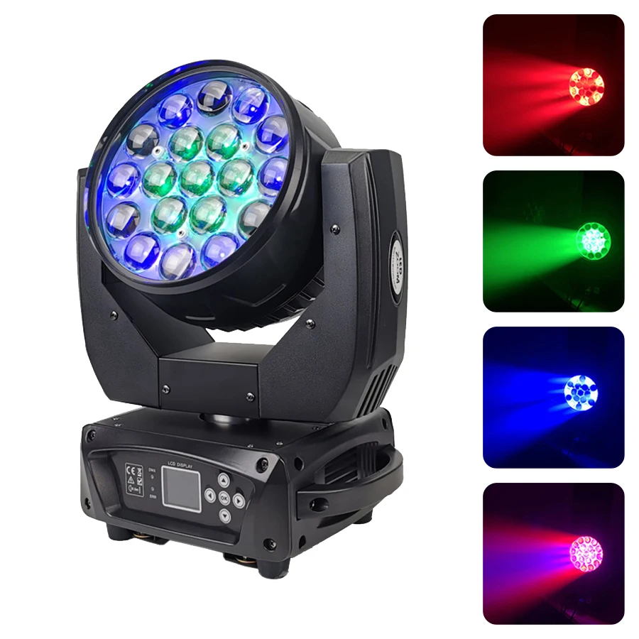

New fiery 19×15W beam moving head light focus dyeing DMX adjustable light atmosphere disco christmas party