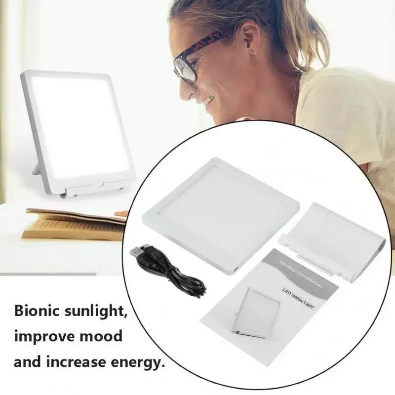 

2 Modes Sad Lamp Stepless Dimming Phototherapy Bionic Solar Light Touch Therapy Light Happy Lamp Depression Anti-fatigue Lamp