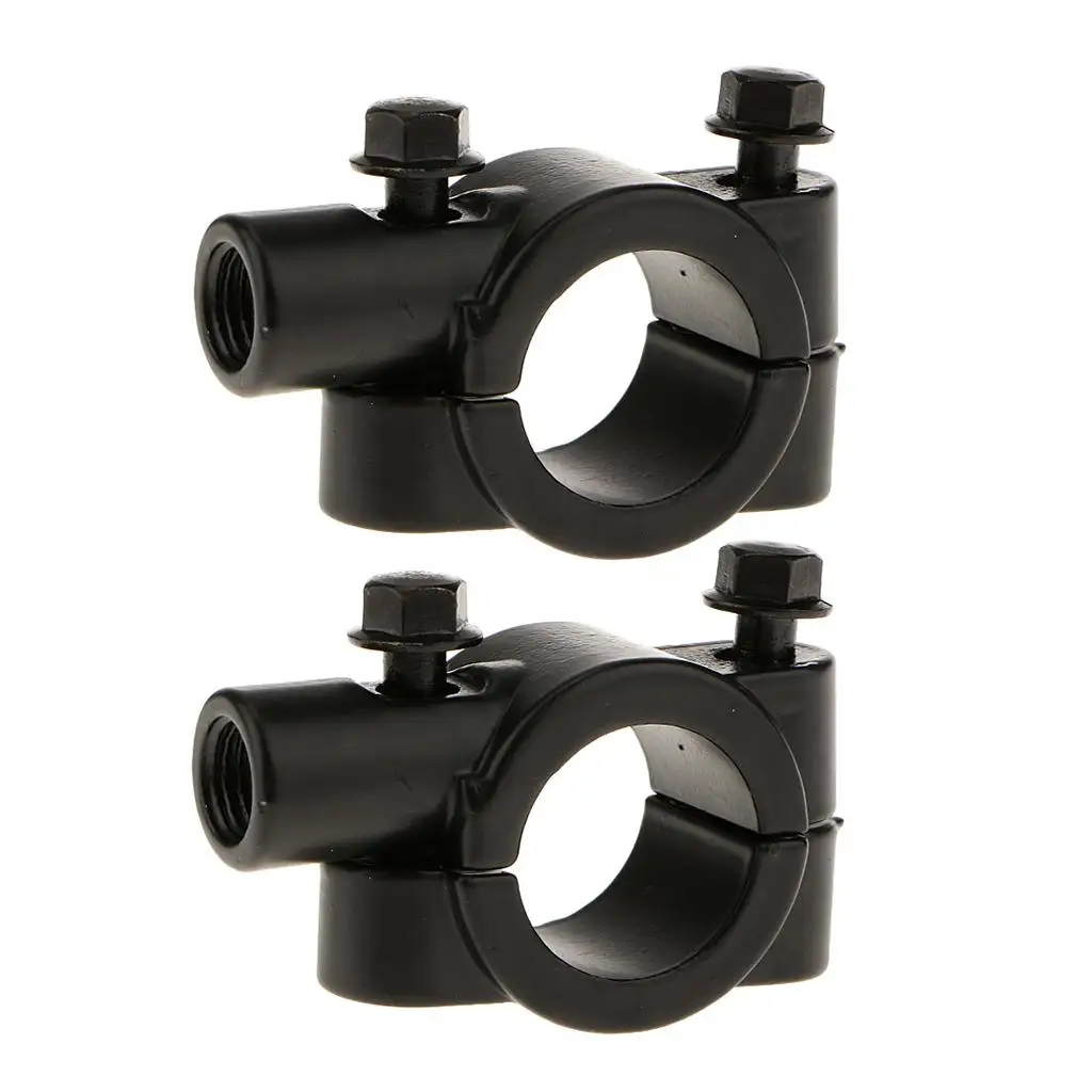 

2x Motorcycle /8'' Handlebar Mirror Mounting Clamp Bracket Clip Black