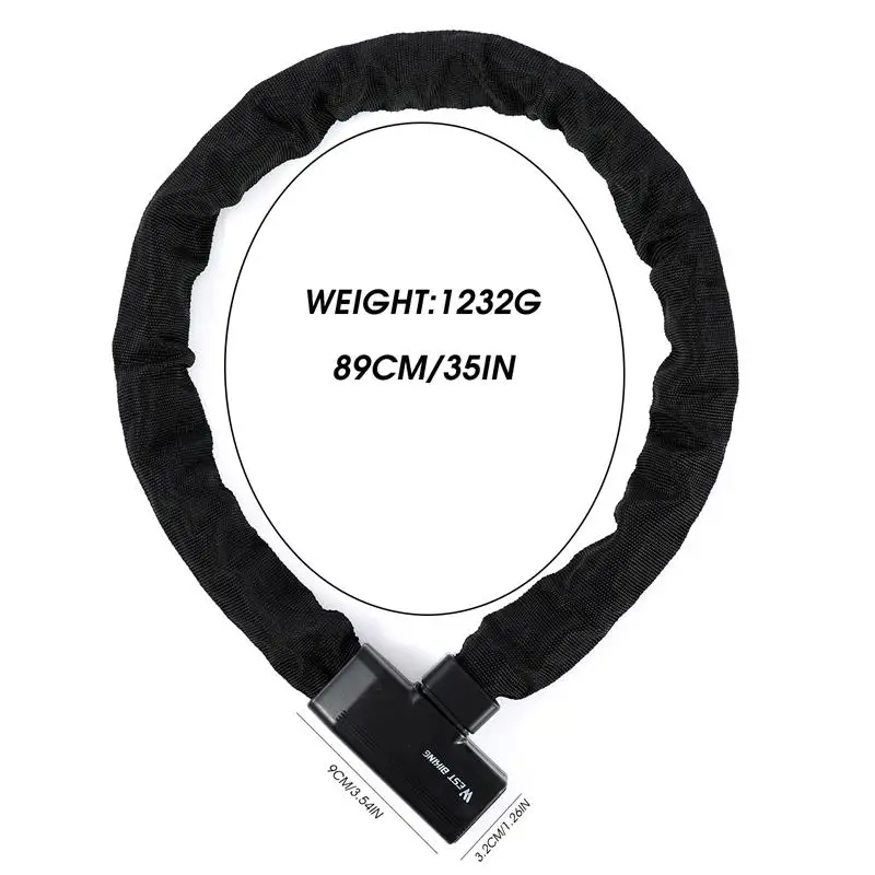 WEST BIKING сверхмощный замок цепи мотоцикла Противоугонный для велосипеда с 2