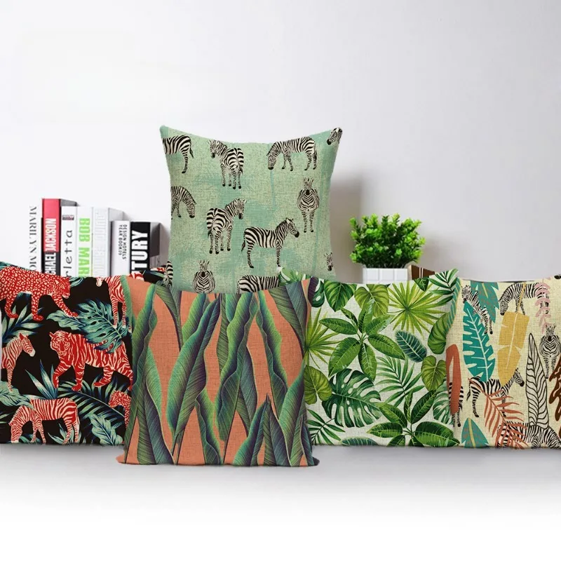 Тигр Тропическое растение декоративная подушка домашний декор чехлы для подушек