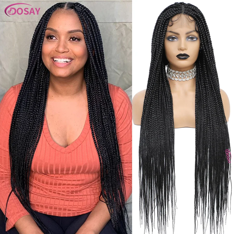 Парики плетеные без косточек синтетические полностью кружевные косички спереди