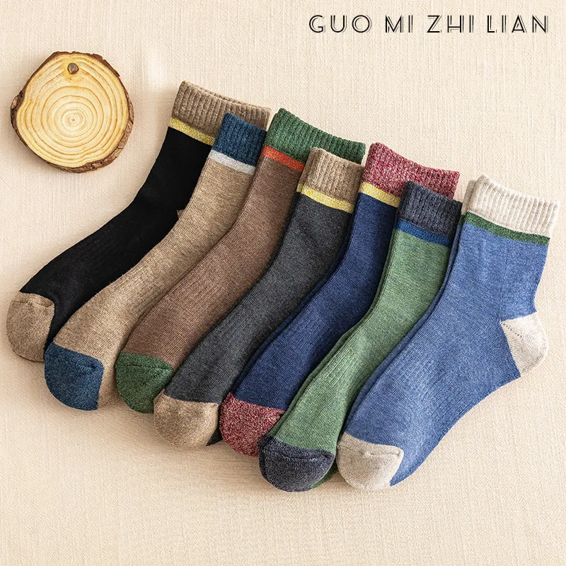 

New retro Warmth Thickening Unisex Socks, Many Colors Are Available, Casual, Simple And Versatile Business Cotton Men's Socks