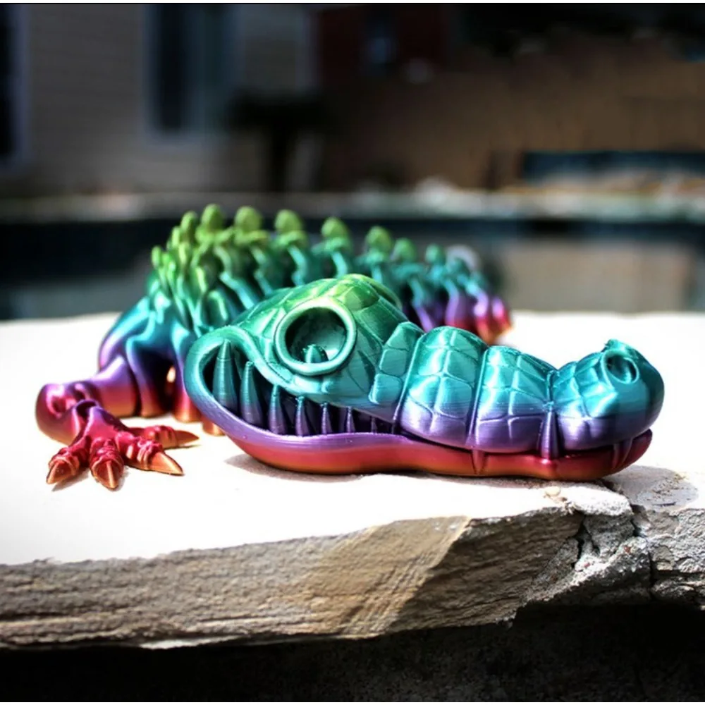 3D-печать Скелет крокодил шарнирный передвижной набор реквизит Ручная работа