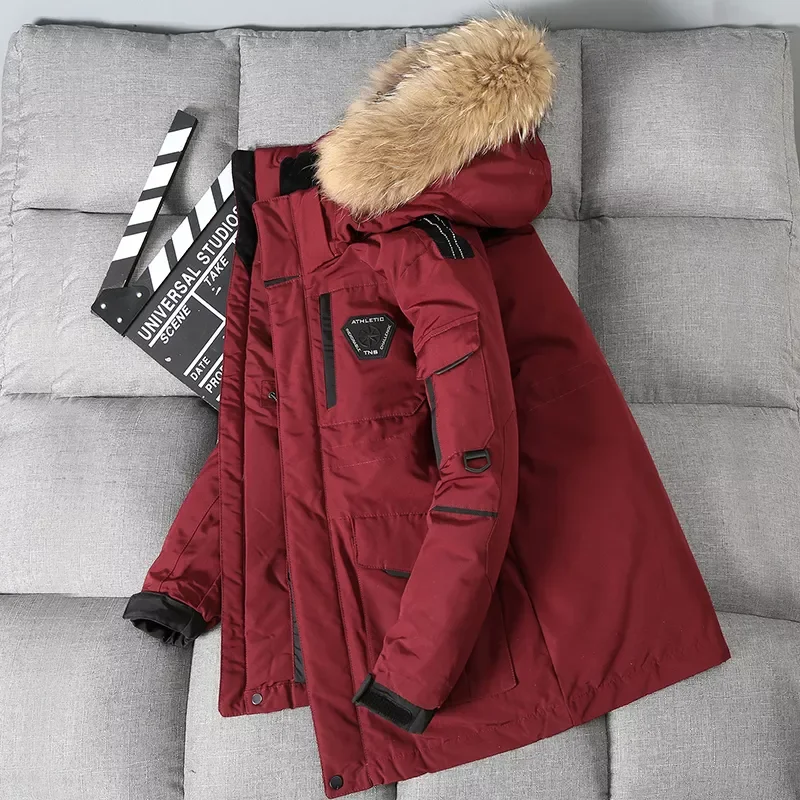 2022New Degree Winter Parkas Jacket Men White Duck Down Parkas Windbreaker Waterproof Hooded Thicken Warm Down Jackets Overcoat