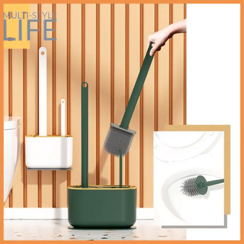 

Soft Toilet Cleaning Tpr Toilet Brush Quick Dry Wall Hanging Brush Household Short Hair Toilet Flat Brush Crevice Brush