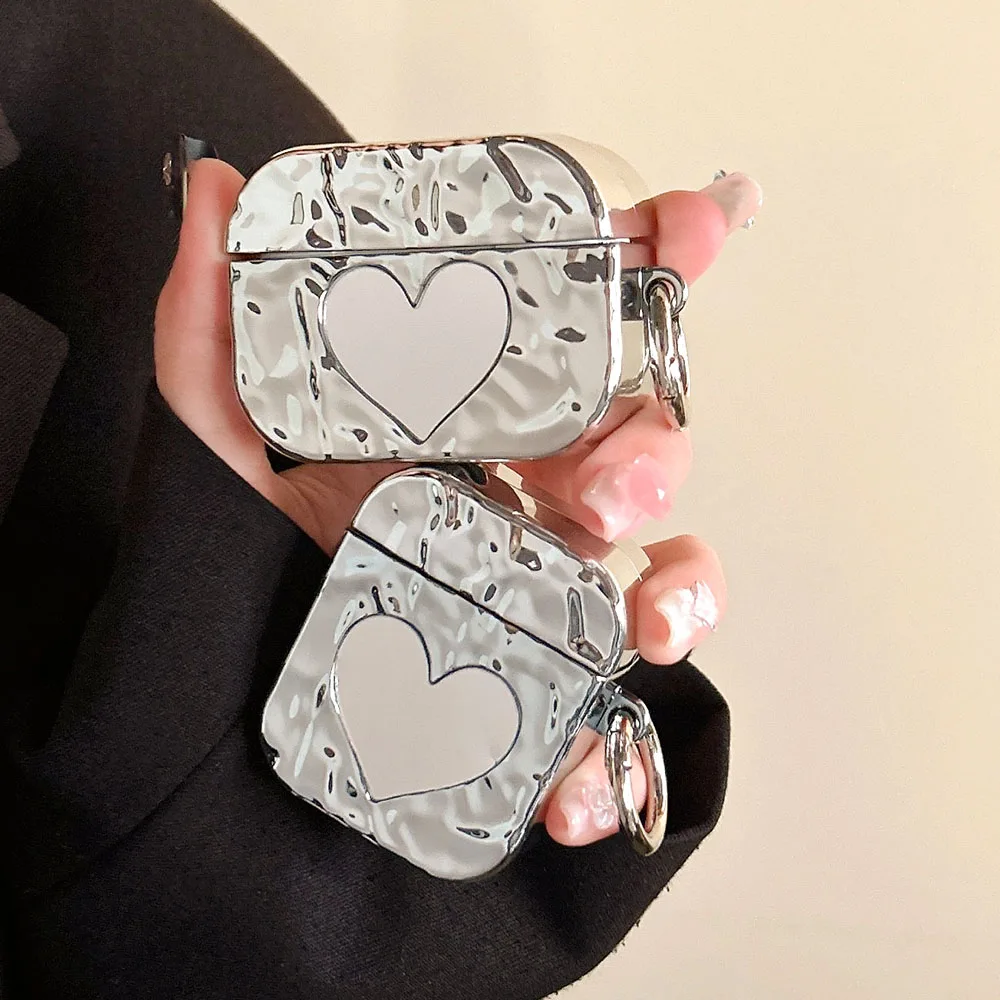 Гальванизированное серебристое зеркало для макияжа с любовным сердцем и