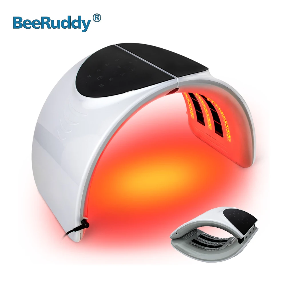 

BeeRuddy, 7 цветов светодиодный ная фотонная терапевтическая лампа, полускладной спектрометр PDT, для красоты лица, спа, светодиодная маска, устро...