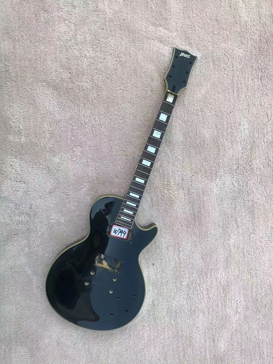 DIY (Not New) Custom Electric Guitar Black Beauty without Hardwares in Stock Discount Free Shipping W749