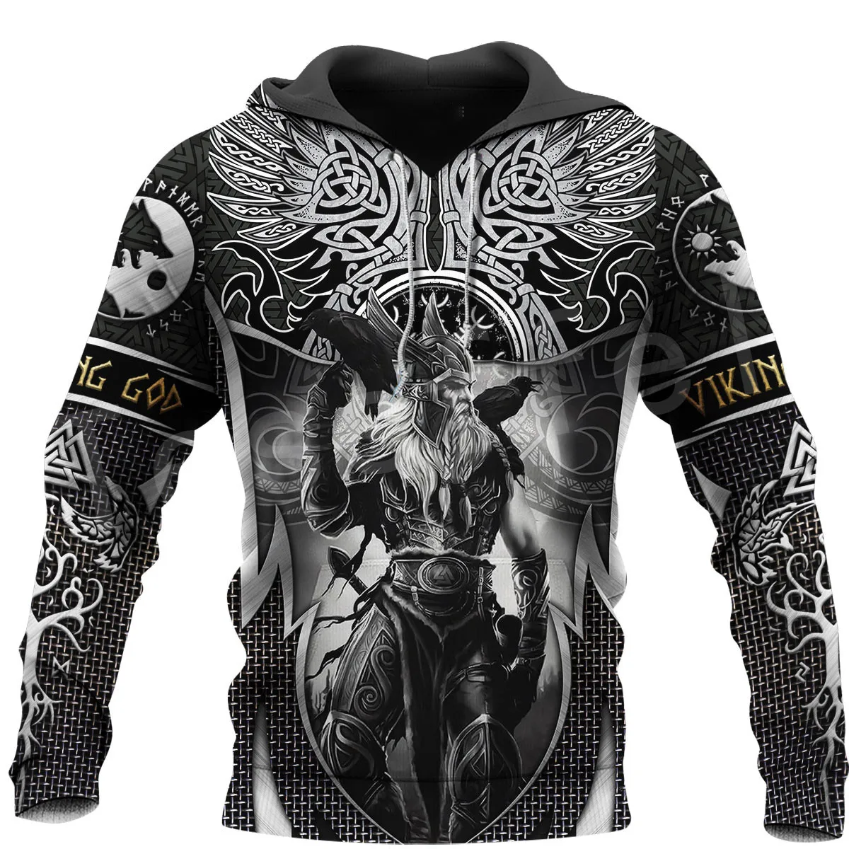 2023 New Autumn Men's Hoodie Wolf Print 3D Sweatshirts Urban Trendy All-Match Oversized Tops Poleron Hooded Clothes Men Clothing
