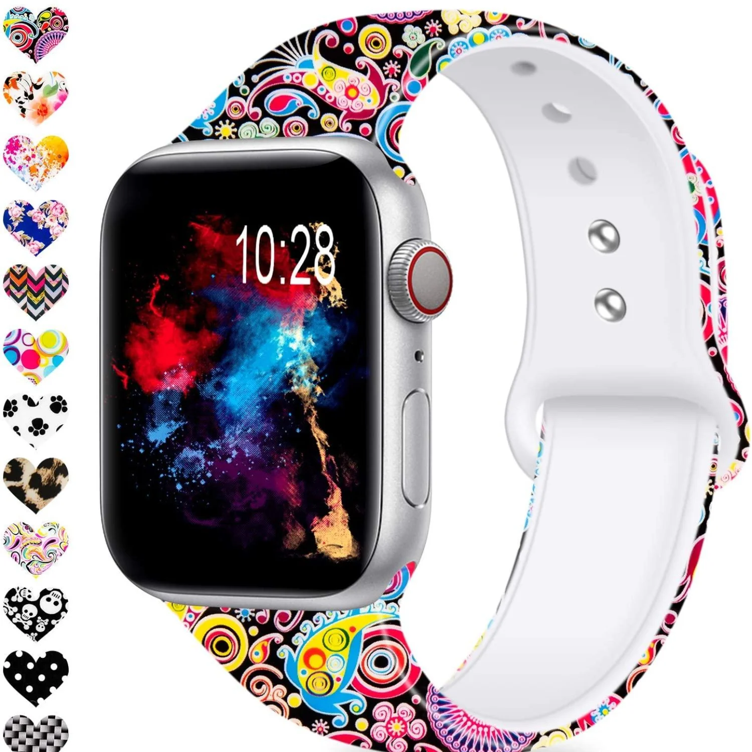 

Silicone Strap for apple watch band 40mm 44mm 45mm 41mm 38mm 42mm 40 44 45 mm Printed correa bracelet iWatch serie 6 5 4 3 se 7