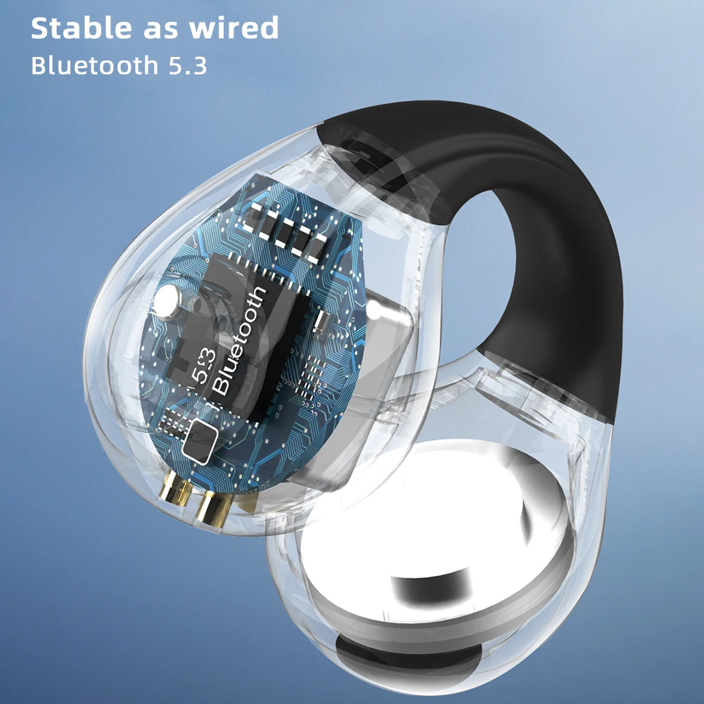 

Bluetooth-наушники с зажимом для ушей, портативные наушники с дисплеем питания для спорта на открытом воздухе