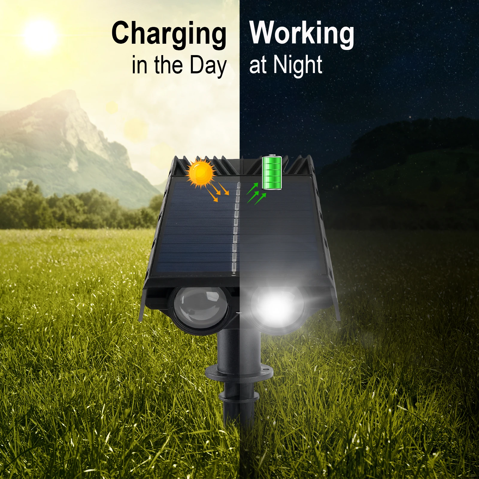 1/2/4 шт. водонепроницаемый светильник на солнечной батарее