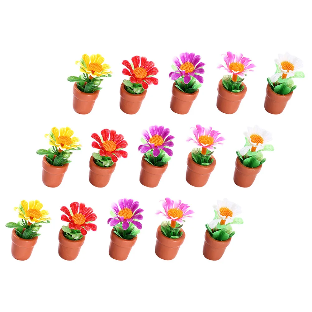 15 шт. украшение дома мини-модель растения цветок микро поддельные зеленые