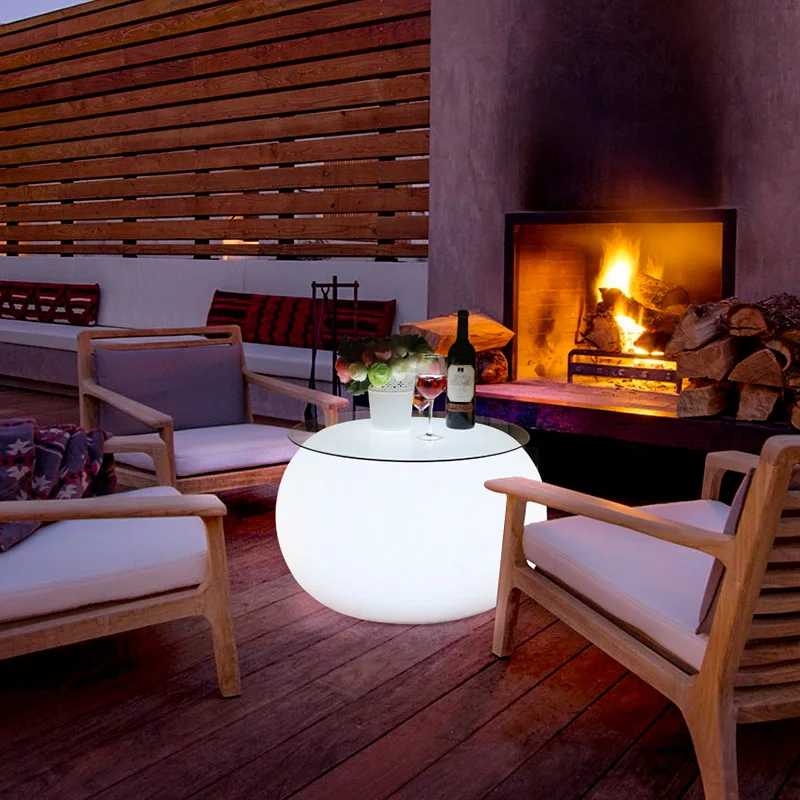 Коктейльный стол в форме мандарина светящийся 16 цветах