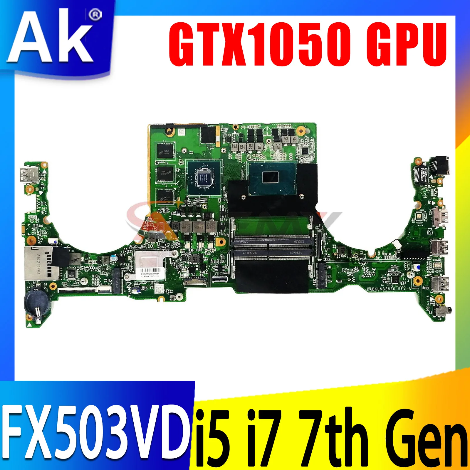 Материнская плата GL503VD GTX1050 GPU I5-7300HQ DABKLMB28A0 для ASUS GL503VM GL503G GL503VD FX503V FX503VD FX503VM материнская плата