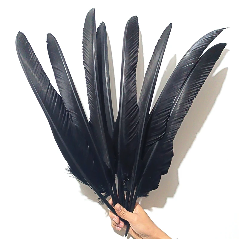 

10Pcs/Lot Natural Eagle Feathers for Decoration Crafts 40-60cm/16-24inch Black Bird Feather Party Accessories Carnival Plumes
