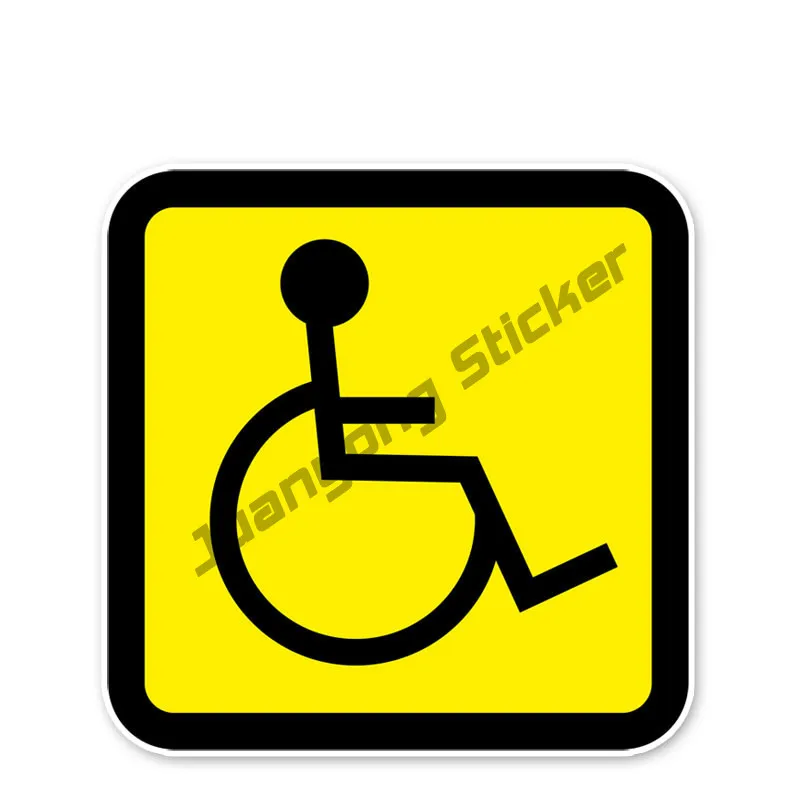 

Attention Security Sign Disability Disabled Car Stickers for SUV Bumper Laptop Window Creative Waterproof Sticker Decor PVC13cm