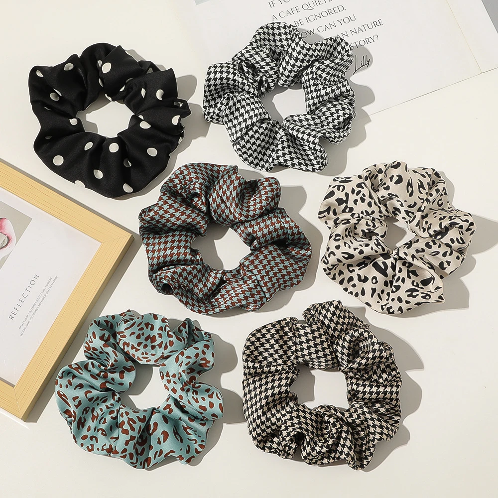 

Retro Large Intestine Hairband Korean Sweets Polka Dot Hair Leagues Leopard Print Hair Rings Head Rope Women Hair Relationships