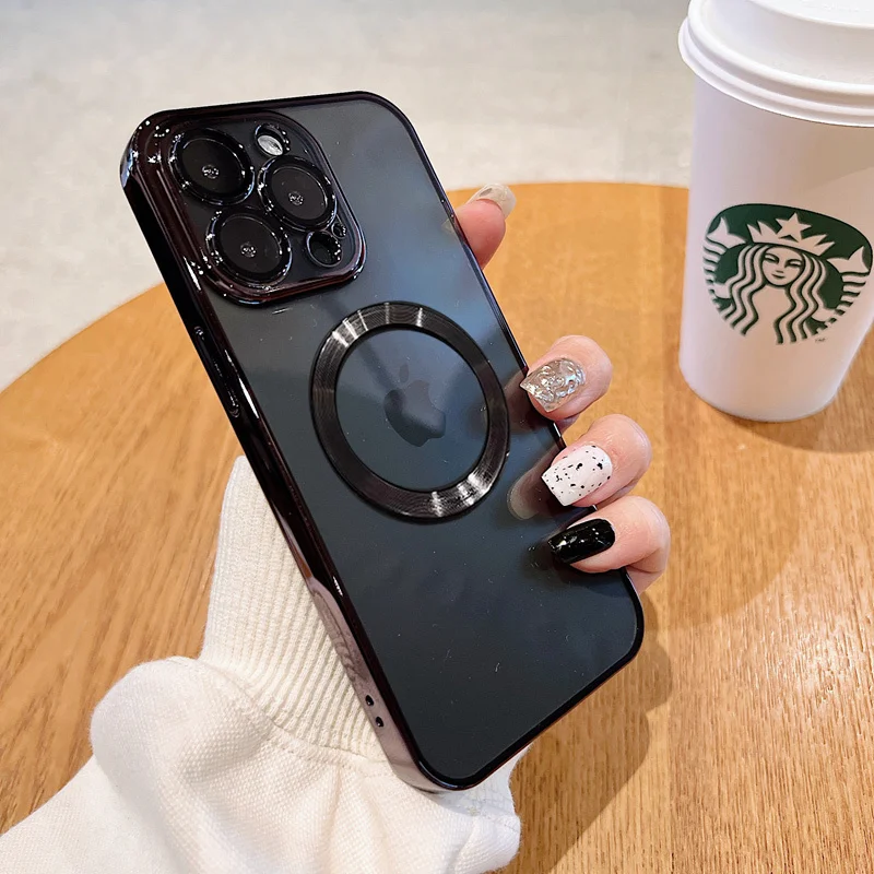 Роскошный противоударный чехол с прозрачным отверстием для телефона iPhone 11 12 13 14