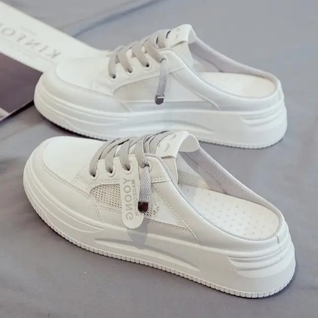 2023 the new summer thick soles will be worn outside without heels, fashionable sandals and semi-slippers