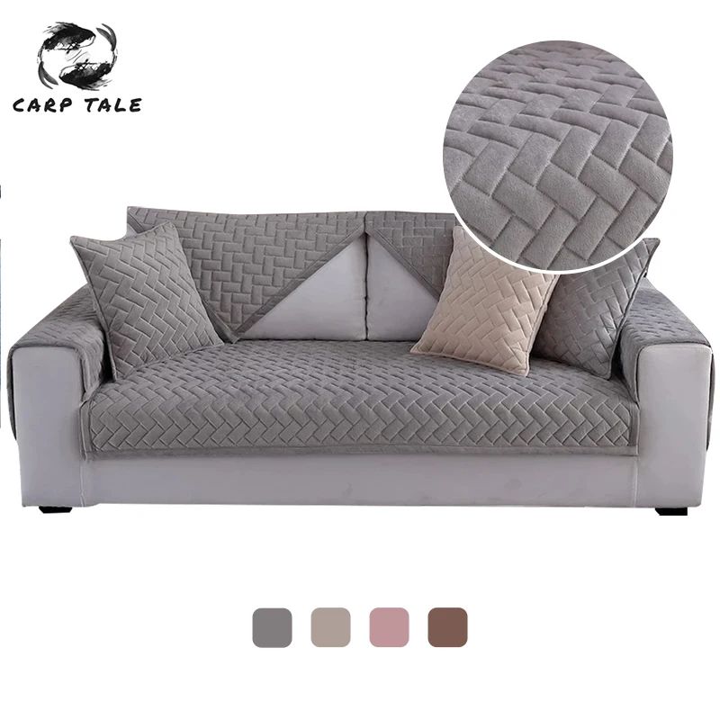 

New Crystal fleece Sofa Cover Removable Pet Dog Kid Mat Armchair Furniture Protector Washable Armrest Couch Covers Slipcovers