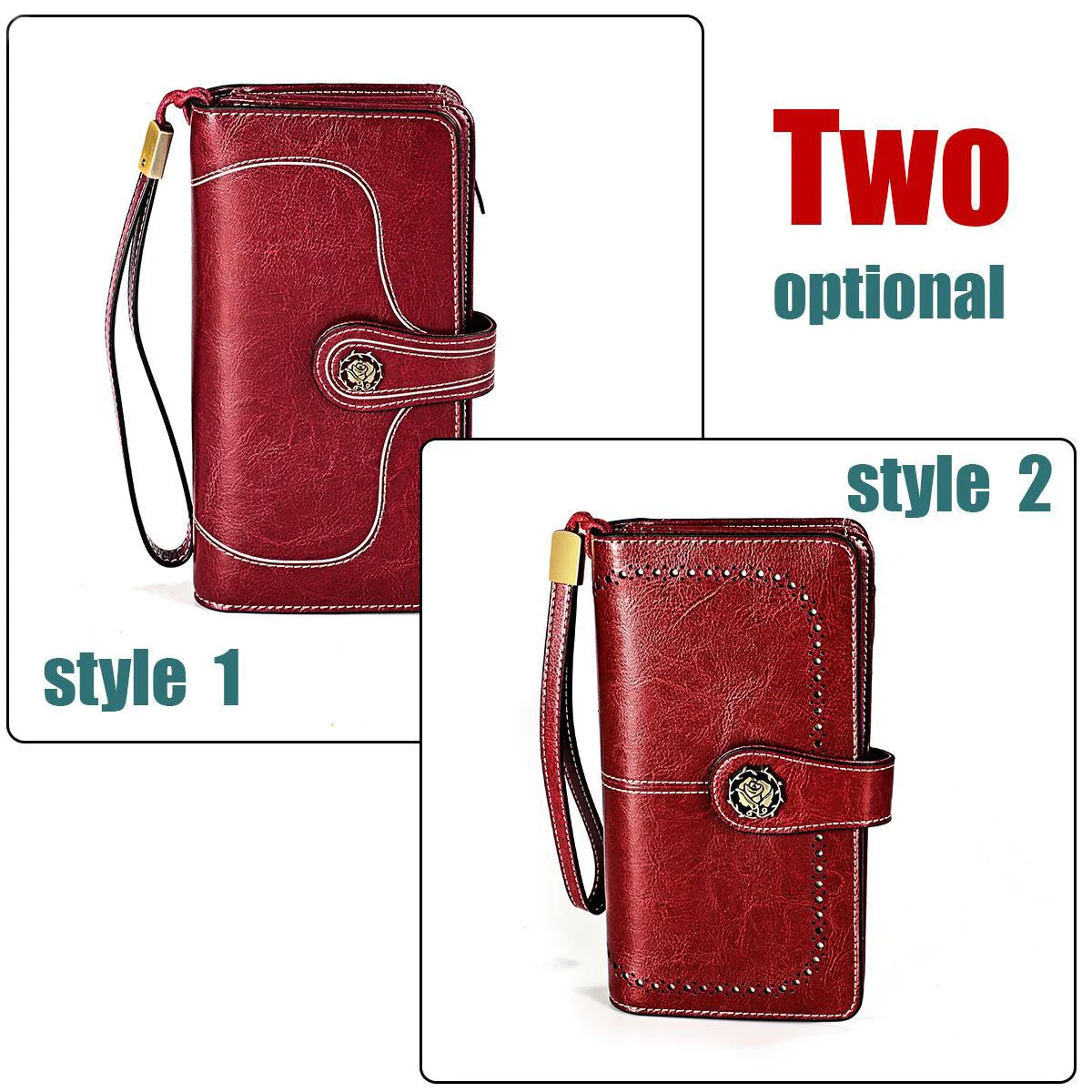 womens leather wallet large capacity zipper purse multifunctional phone bag card case long wallet retro clutch bag for female free global shipping