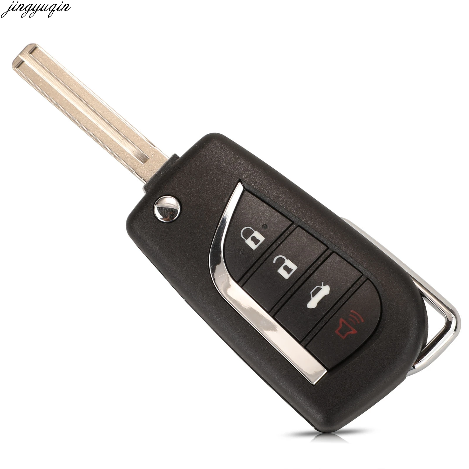 

Корпус Jingyuqin чехол для дистанционного ключа от машины для Toyota Levin Camry Reiz Highlander Corolla RAV4 Toy48 4-кнопочный флип-брелок