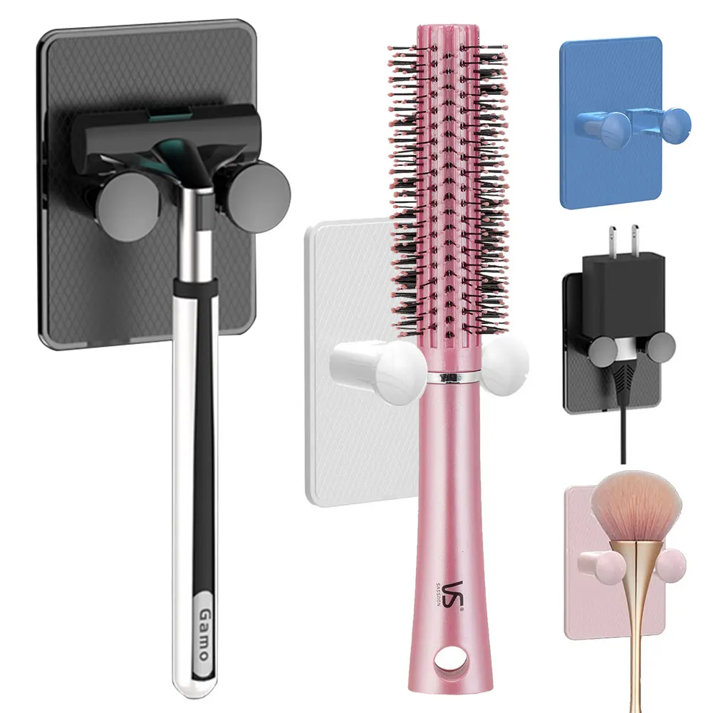 

Крючок-вешалка для хранения, универсальный органайзер для бритья без отверстий, настенная полка для бритвы и бритвы, регулируемый держател...