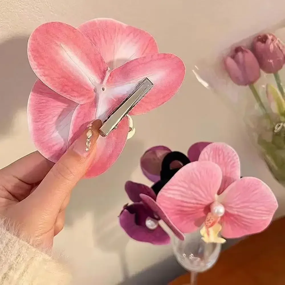 Заколка для волос с жемчугом Phalaenopsis
