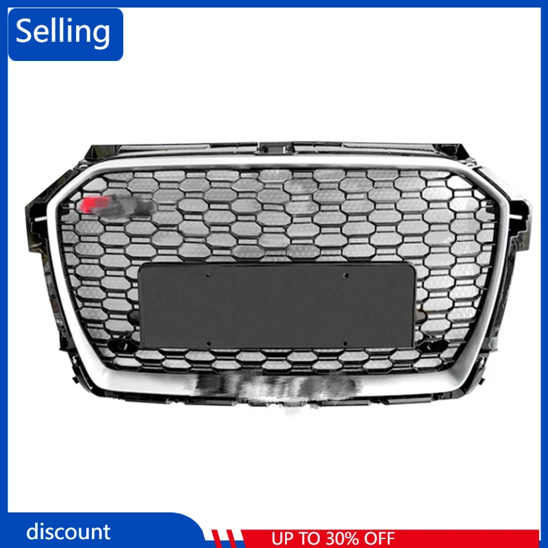 

Black Car Front Bumper Grille Grill for Audi RS1 2015 2016 2017 2018 car accessories fast ship