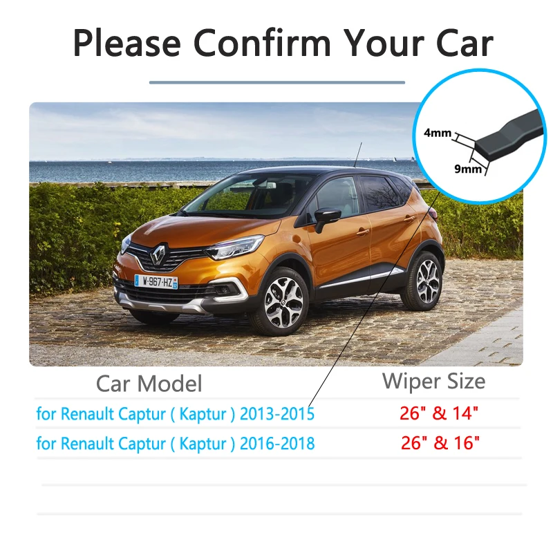 Для Renault Captur 2013 2014 2015 2016 2017 2018 Samsung QM3 автомобильные стеклоочистители щетки
