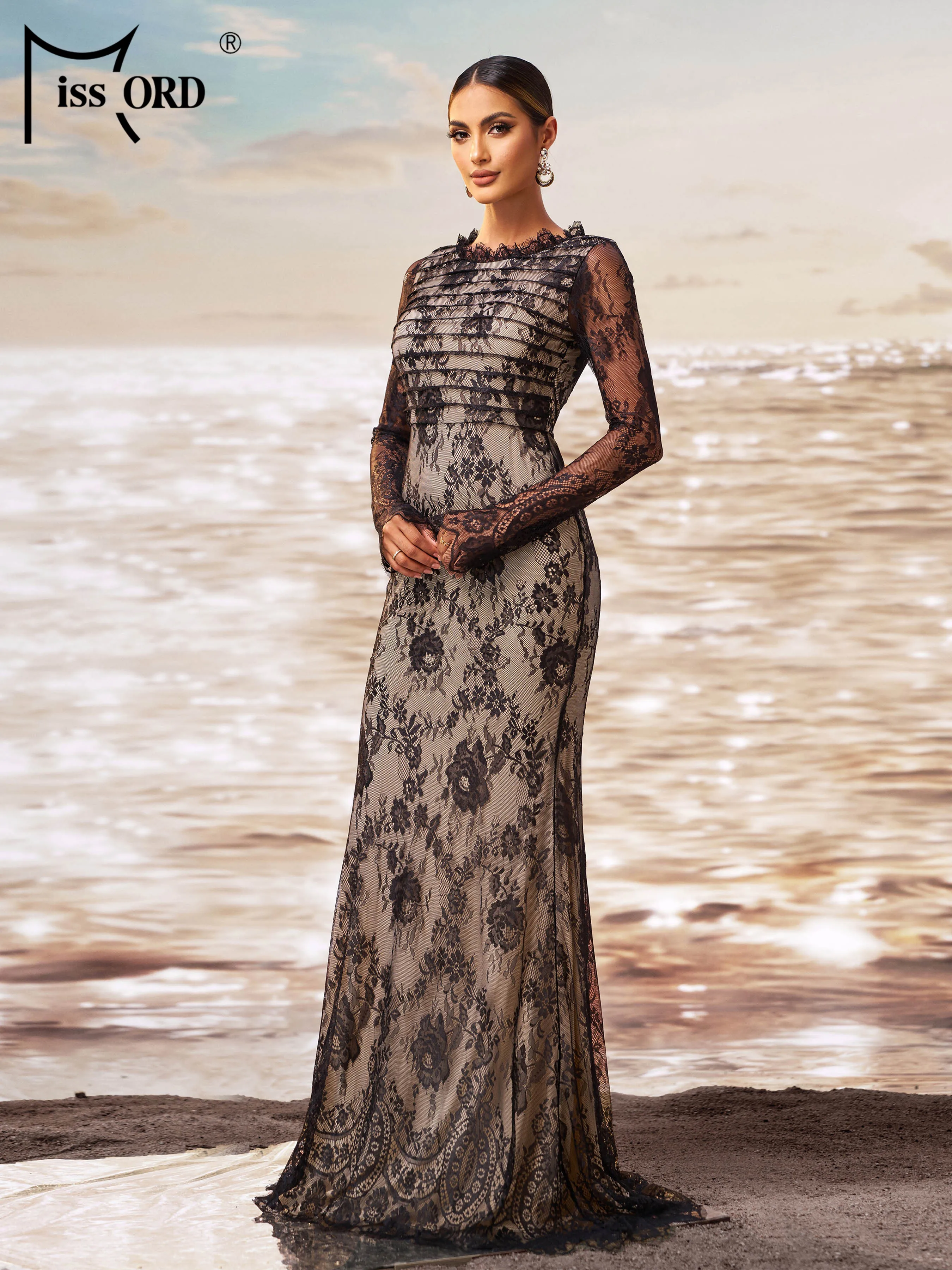 Missord Новое черное тюлевое вечернее платье русалки для свадьбы дня рождения