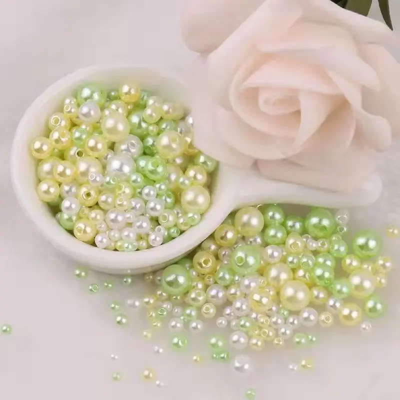 

3mm-10mm 20g Mixed Size High Quality Perforated Color ABS Imitation Pearl Jewelry Earrings Bracelet Necklace Loose Pearls