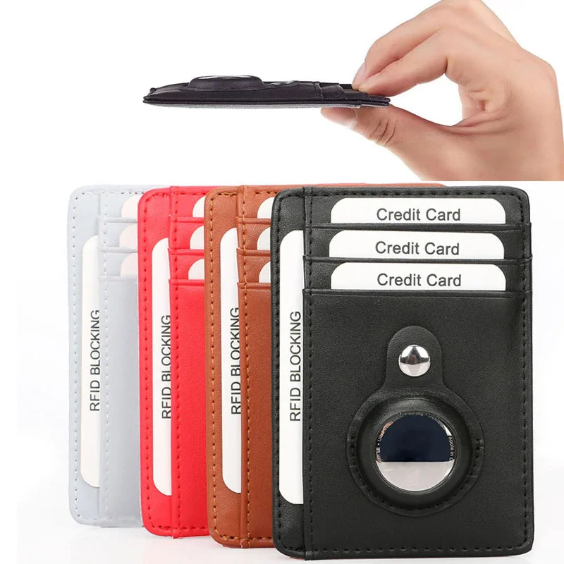 

Новый тонкий кожаный кошелек с RFID-защитой для AirTag