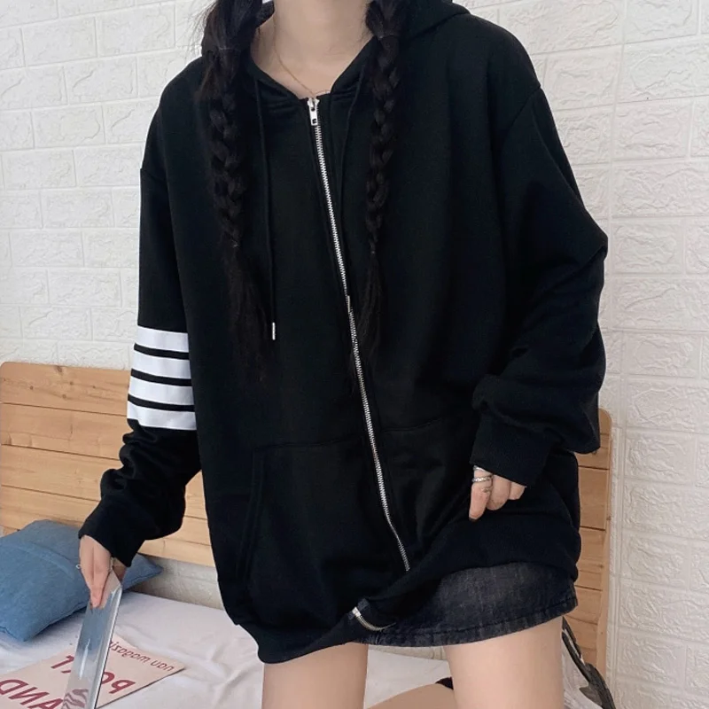 

2022 autumn solid oversized coats Hoodies Women zipper Sportswear Hoodies Female thin Sweatshirt Hooded cardigan jacket Clothing