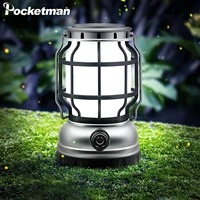 solar lantern waterproof camping lantern rechargeable camping light with emergency power bank flickering flame hanging led light